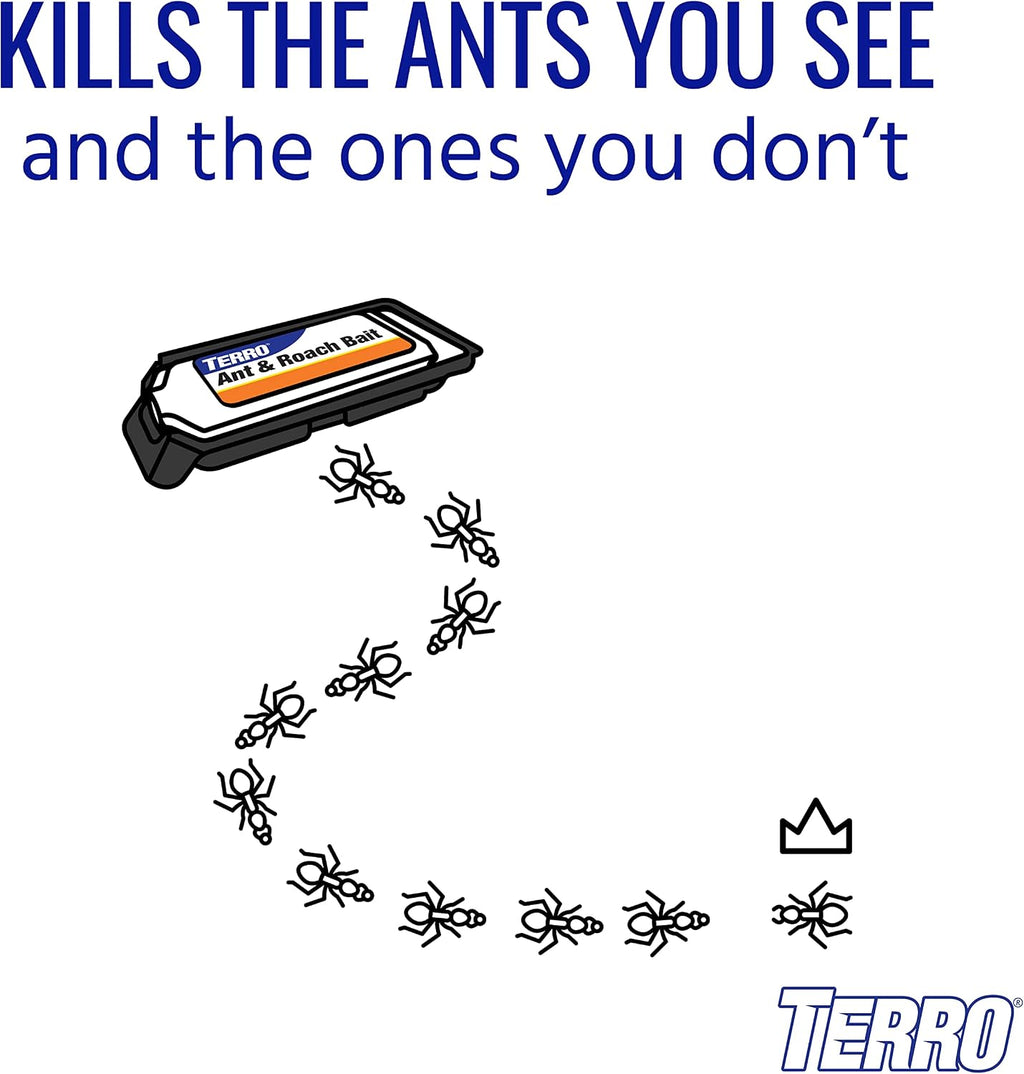 Ant & Roach Bait, 4-Pack, Indoor Ant Killer and Roach Killer | Pre-Filled Dual Bait Stations Attract and Kill Ants
