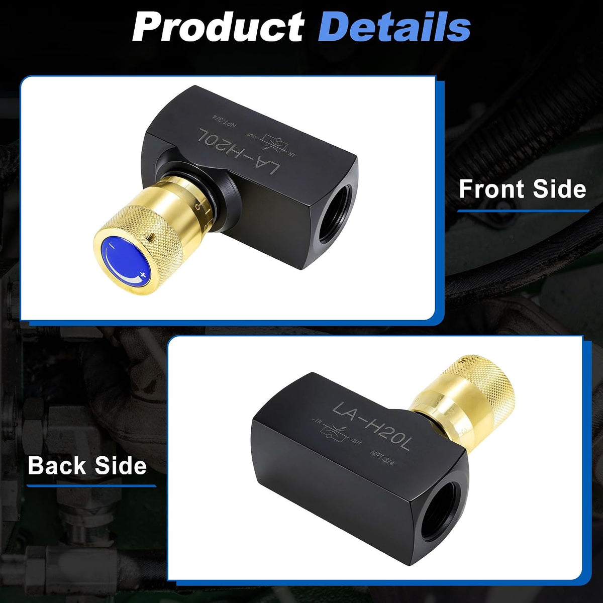 3/4" NPT Ports Hydraulic Flow Control Needle Valve Carbon Steel