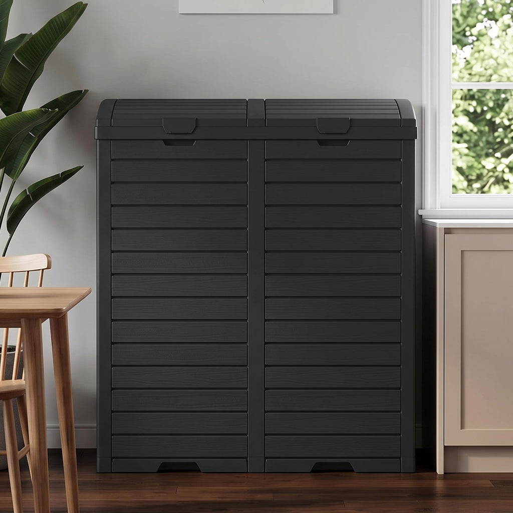 Outdoor Trash Can with Lid, 110 Gallon Garbage Can with Drip Tray