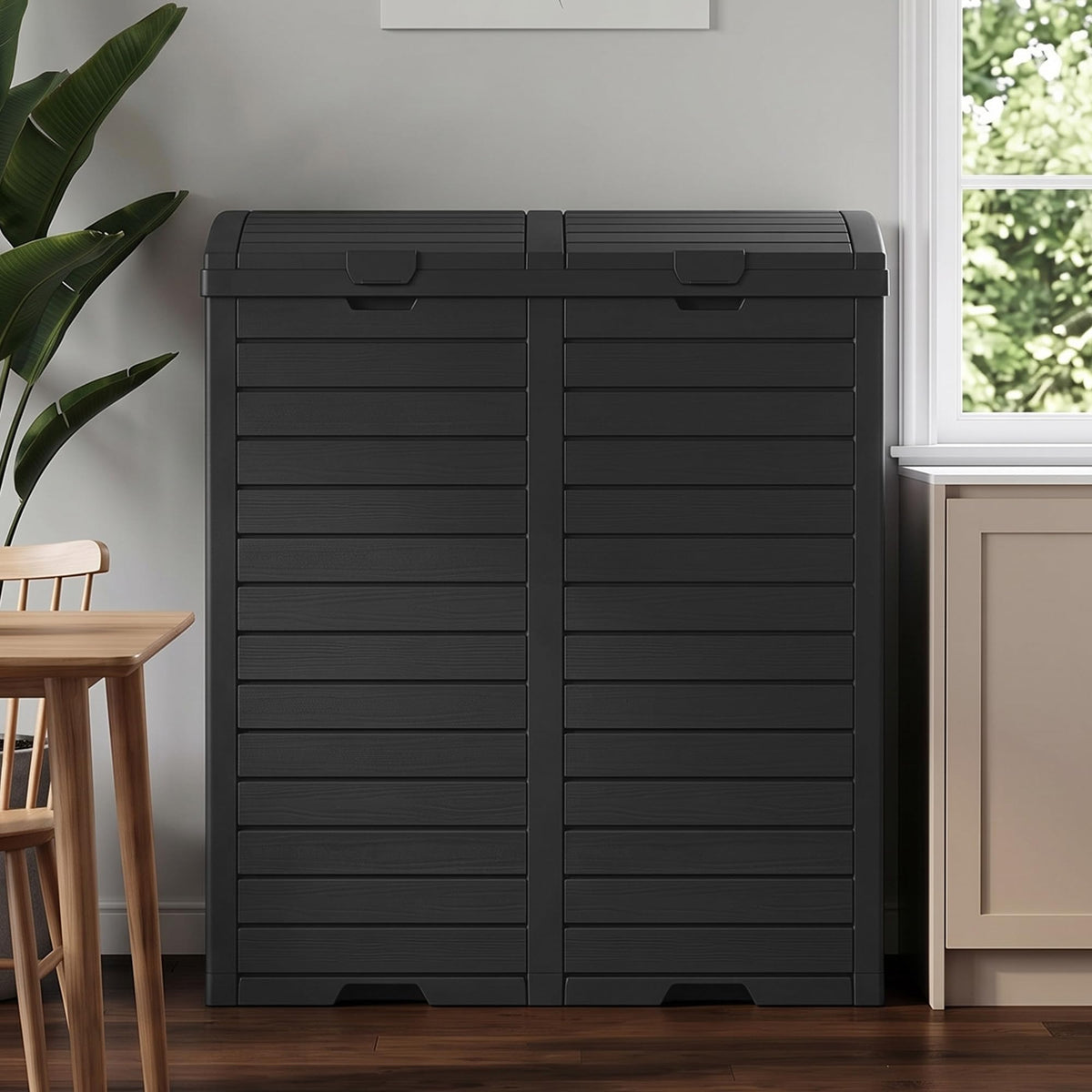 Outdoor Trash Can with Lid, 110 Gallon Garbage Can with Drip Tray