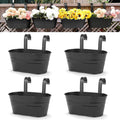 4pcs Hanging Flower Pots, Metal Iron Wall Planter Indoor/Outdoor for Railing Fence Balcony Garden Home Decoration