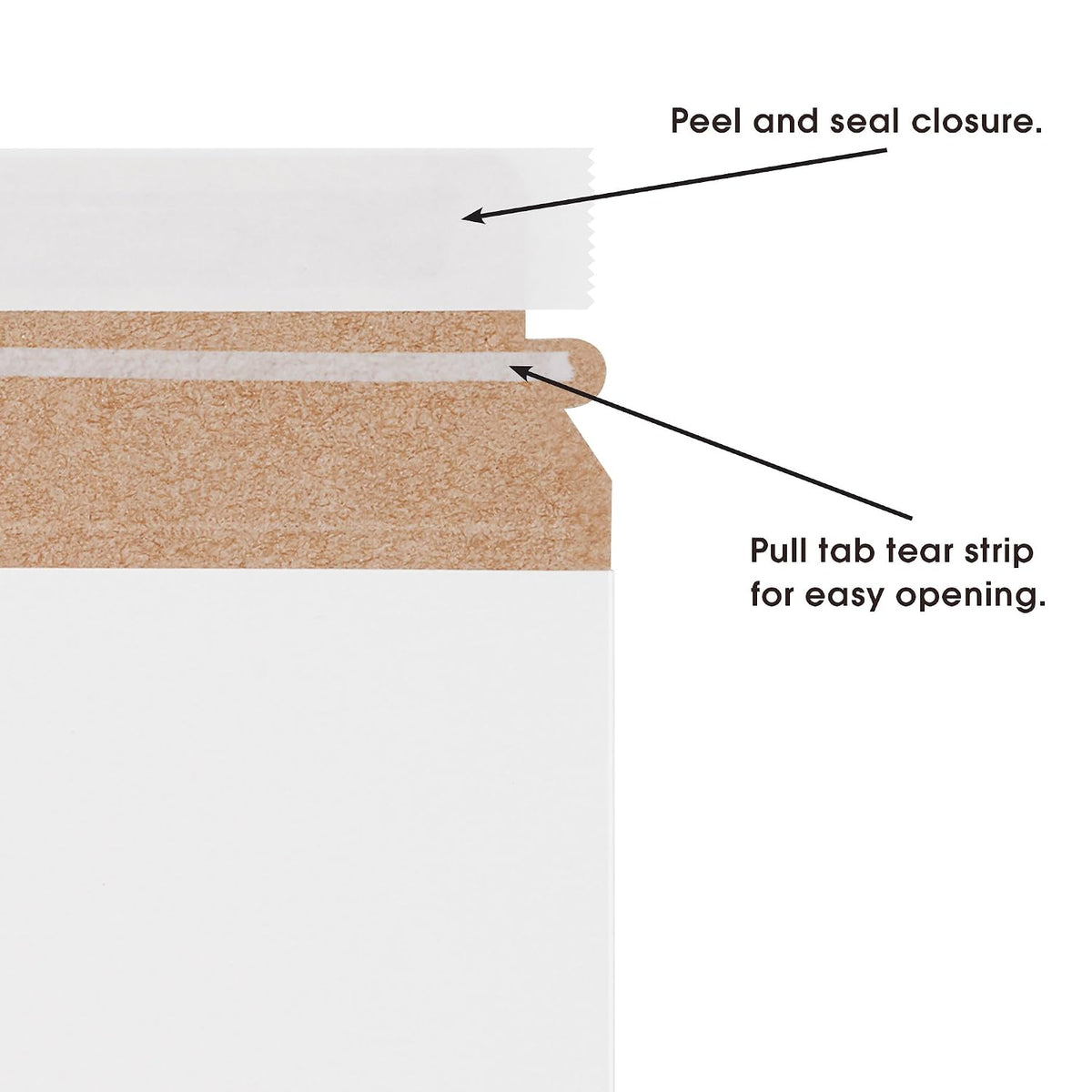 12 1/4 x 9 3/4" White Stayflats Lite Mailers