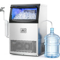 Commercial Ice Maker 200lbs/24h with 50lbs Storage Bin 2 Water Inlet