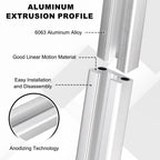 uxcell 2Pcs 300mm 1020 Aluminum Extrusion Profile, Anodized Linear Rail