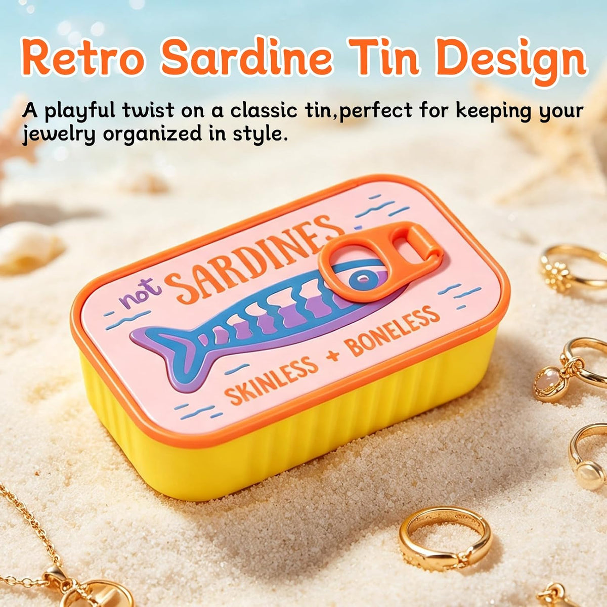 Sardine Travel Jewelry Case Portable Organizer for Earrings | Sardine Jewelry Box, Jewelry Travel Case, Portable