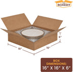 16"x16"x6" Corrugated Cardboard Boxes 25-Pack