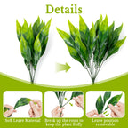4PCS Artificial Greenery Stems - 13.7" Lucky Bamboo Leaves