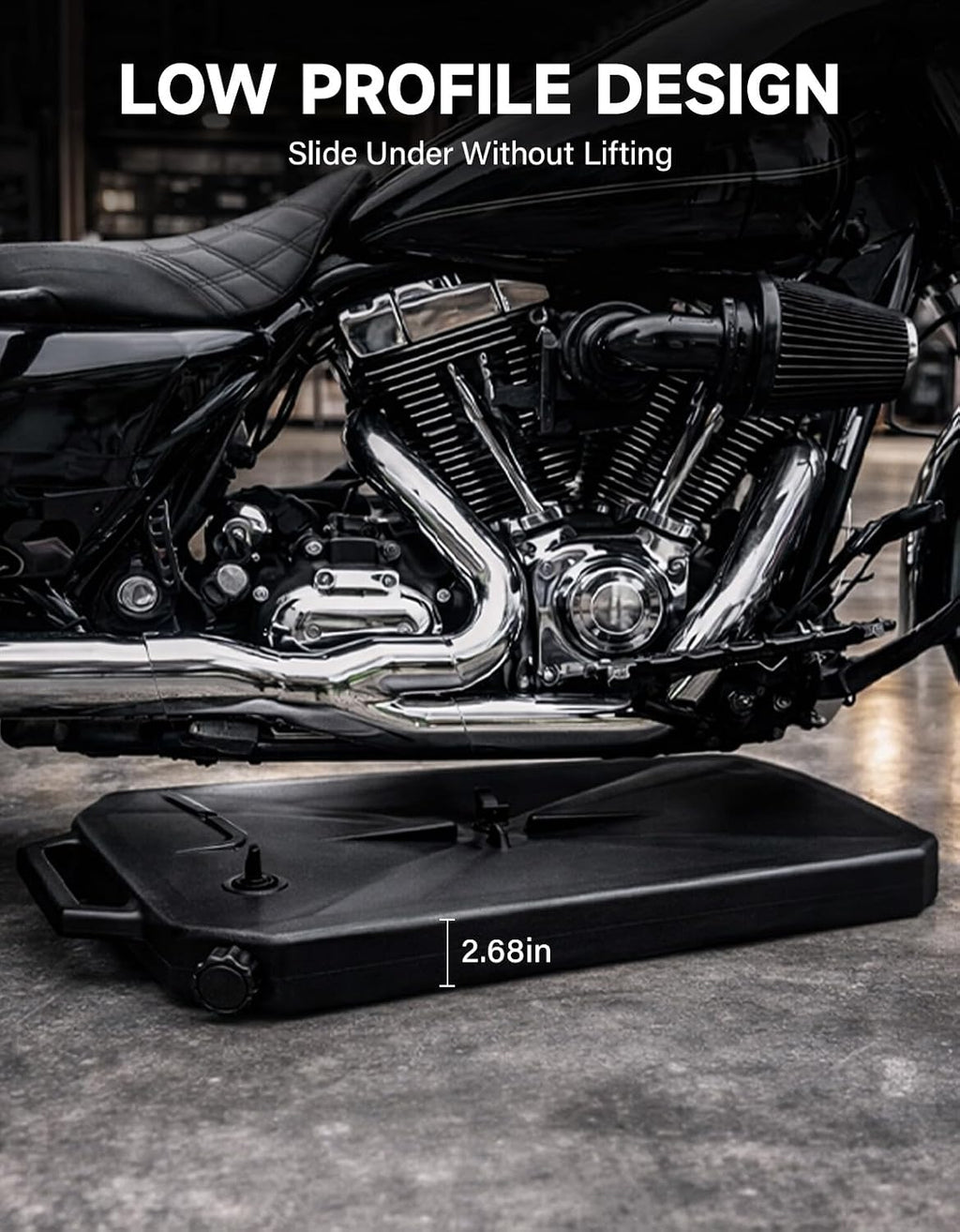 Motorcycle Oil Drain Pan w/Spout Low Profile Fit for Harley