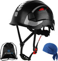 Safety Helmet Hard Hat, ANSI Z89.1 Approved Lightweight Vented Work Helmet, 6-Point Adjustable Ratchet Suspension