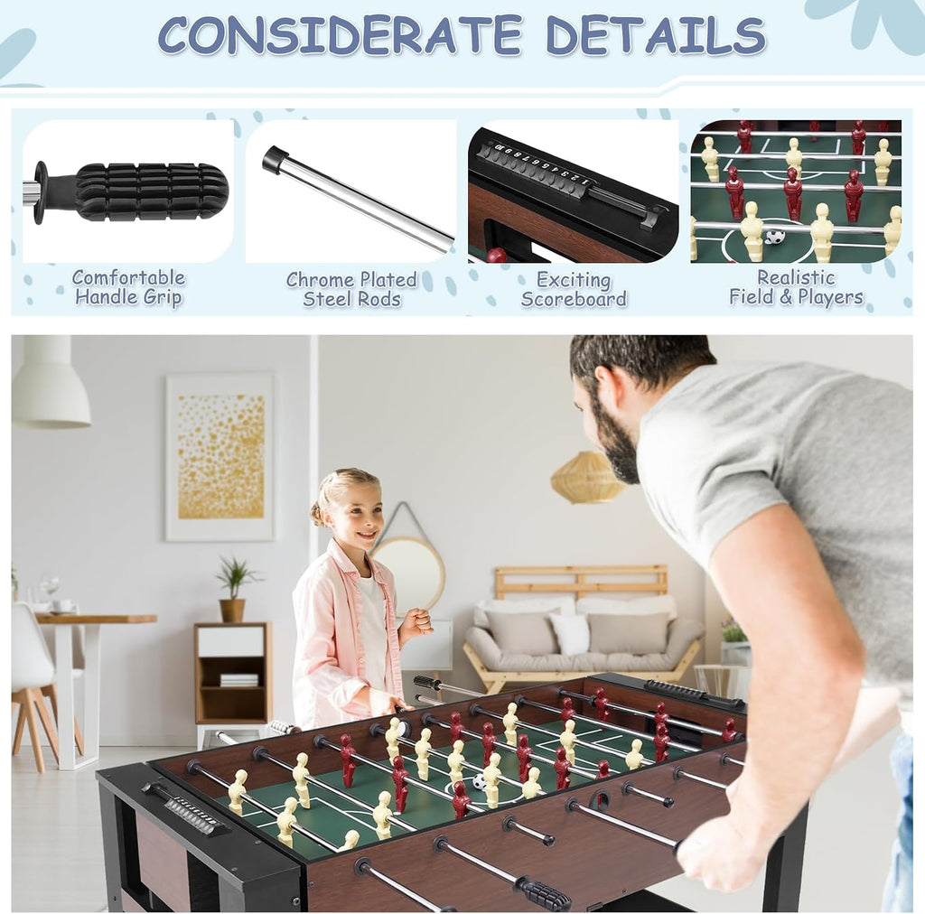 54" 4-in-1 Swivel Multi-Game Table -Combo Game Table Set for Kids, Adults - Indoor and Outdoor Arcade Sports Table