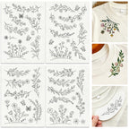 29Pcs Wildflower Vine Water Soluble Hand Sewing Stabilizers