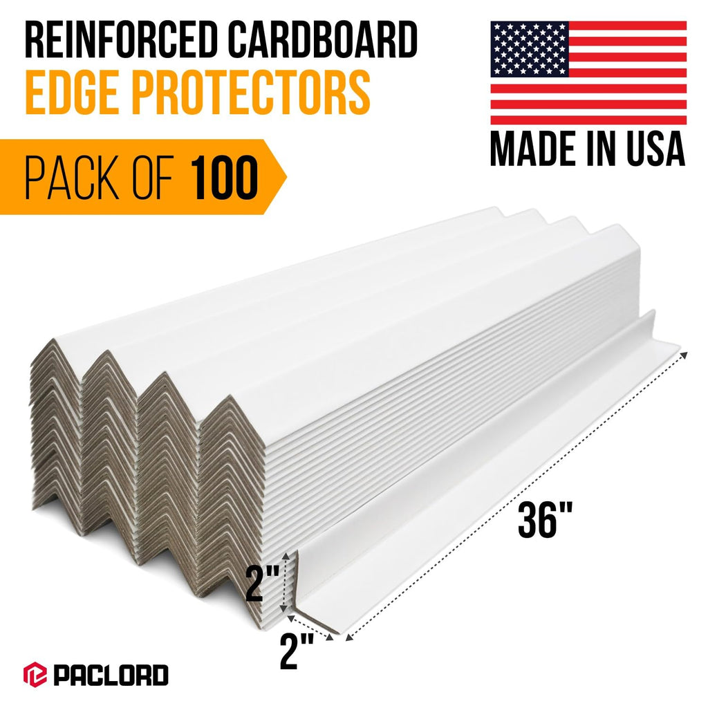 36" x 2" x 2" Reinforced Cardboard Edge Protectors, Pack of 100