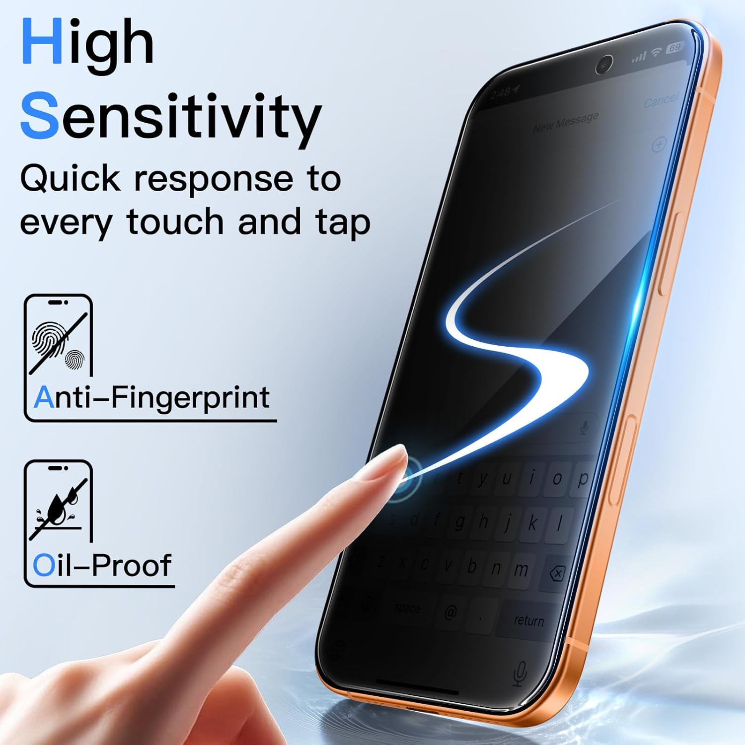 Privacy Screen Protector for iPhone 17 Pro Max 6.9-Inch, Anti-Spy Tempered Glass Film with Easy Installation Tool