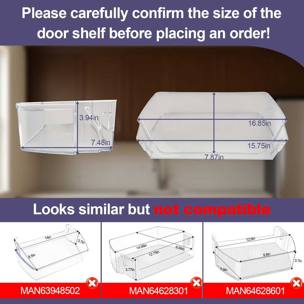 Upgraded MAN63108801 Refrigerator Door Shelf Bin (Right)