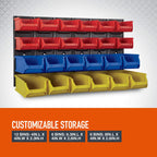 Metal Louvered Panel System with 24 Bins, 80-Lb. Capacity