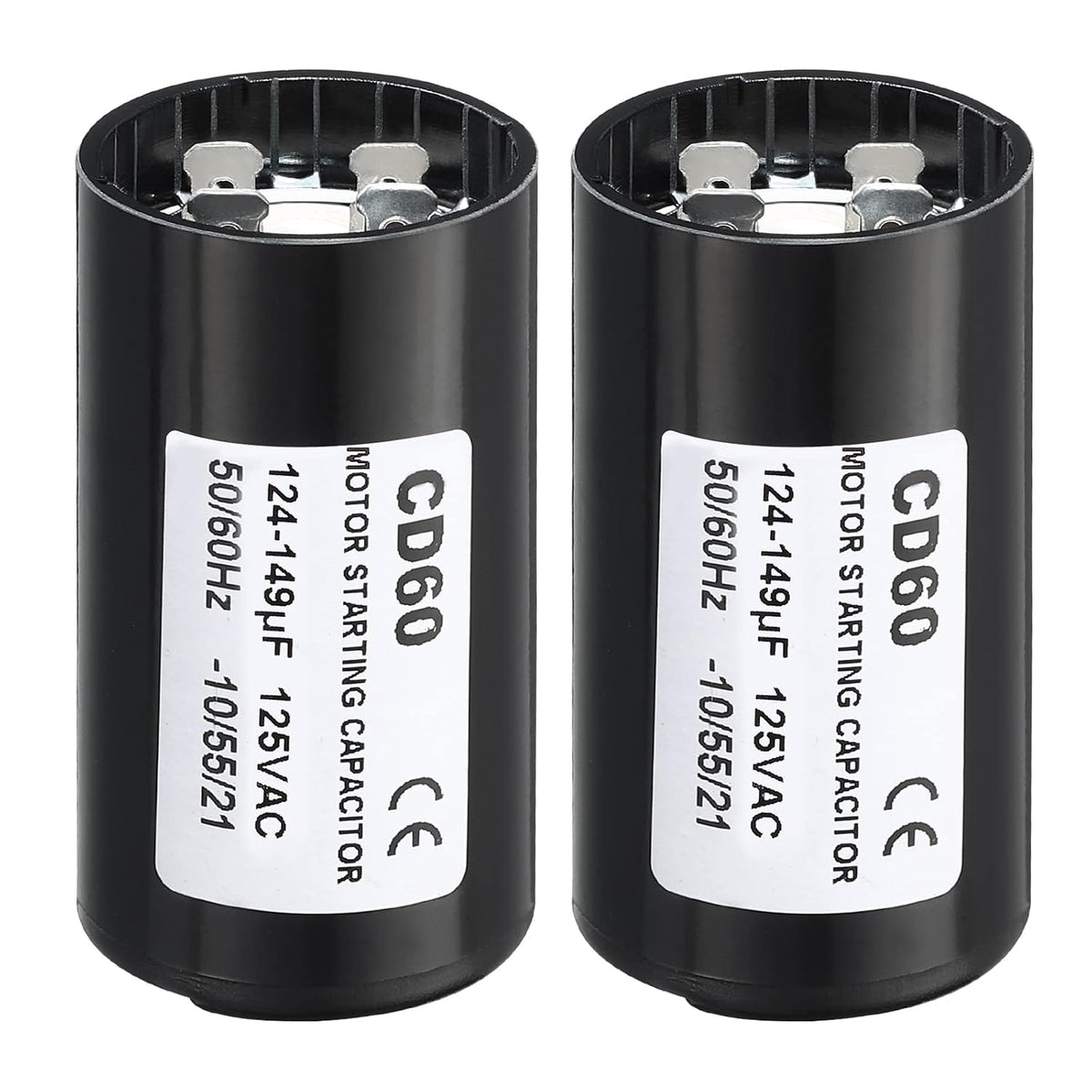 PATIKIL Motor Start Capacitor, 2 Pack 124-149uF/Mfd 125V 50/60Hz CD60 Run Capacitor for Electric Motor Starts