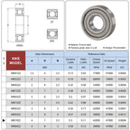 XIKE 10 Pcs MR74ZZ Bearings 4x7x2.5mm, Double Shield Seals Metal.