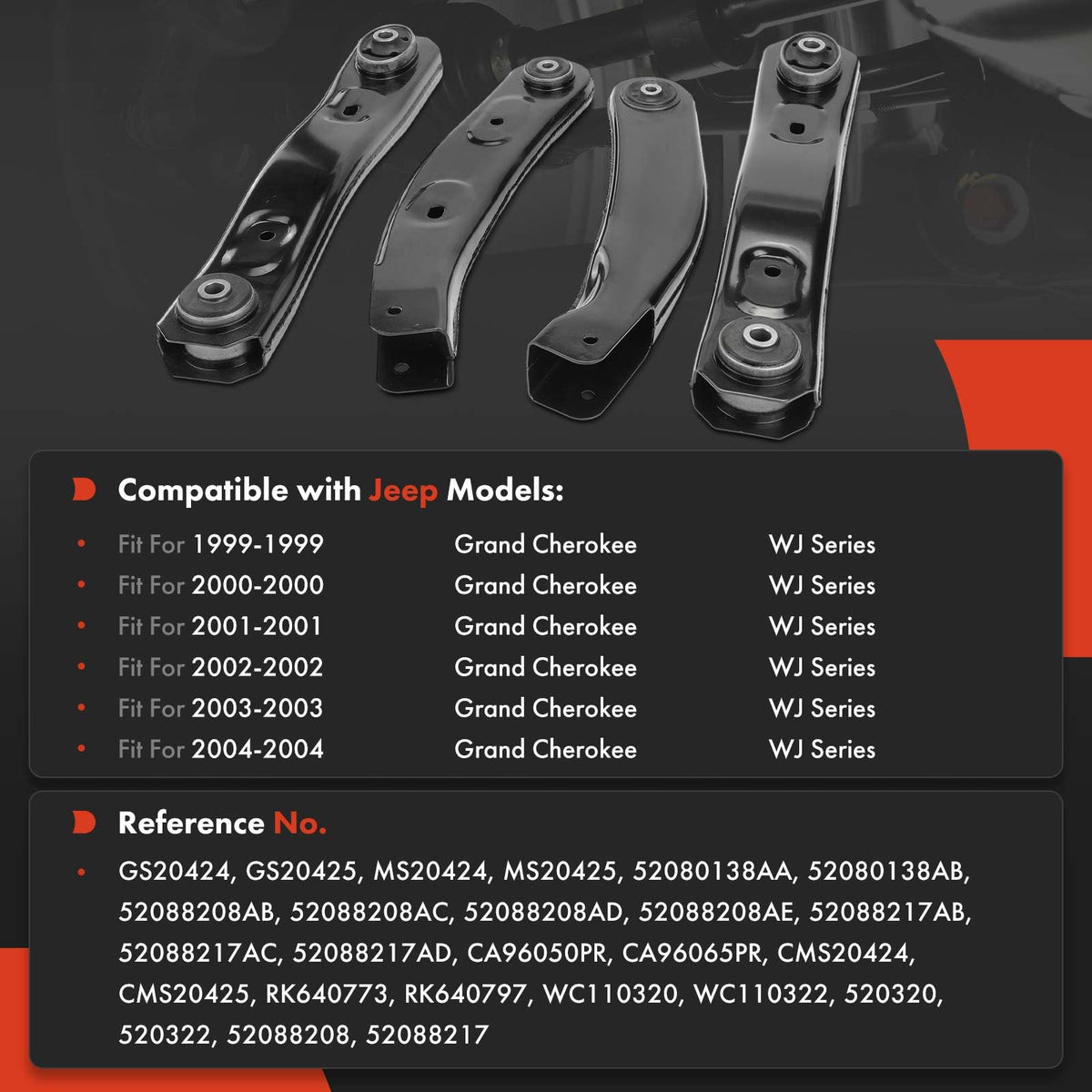 A-Premium Front Upper & Lower Control Arm Kit, with Bushing