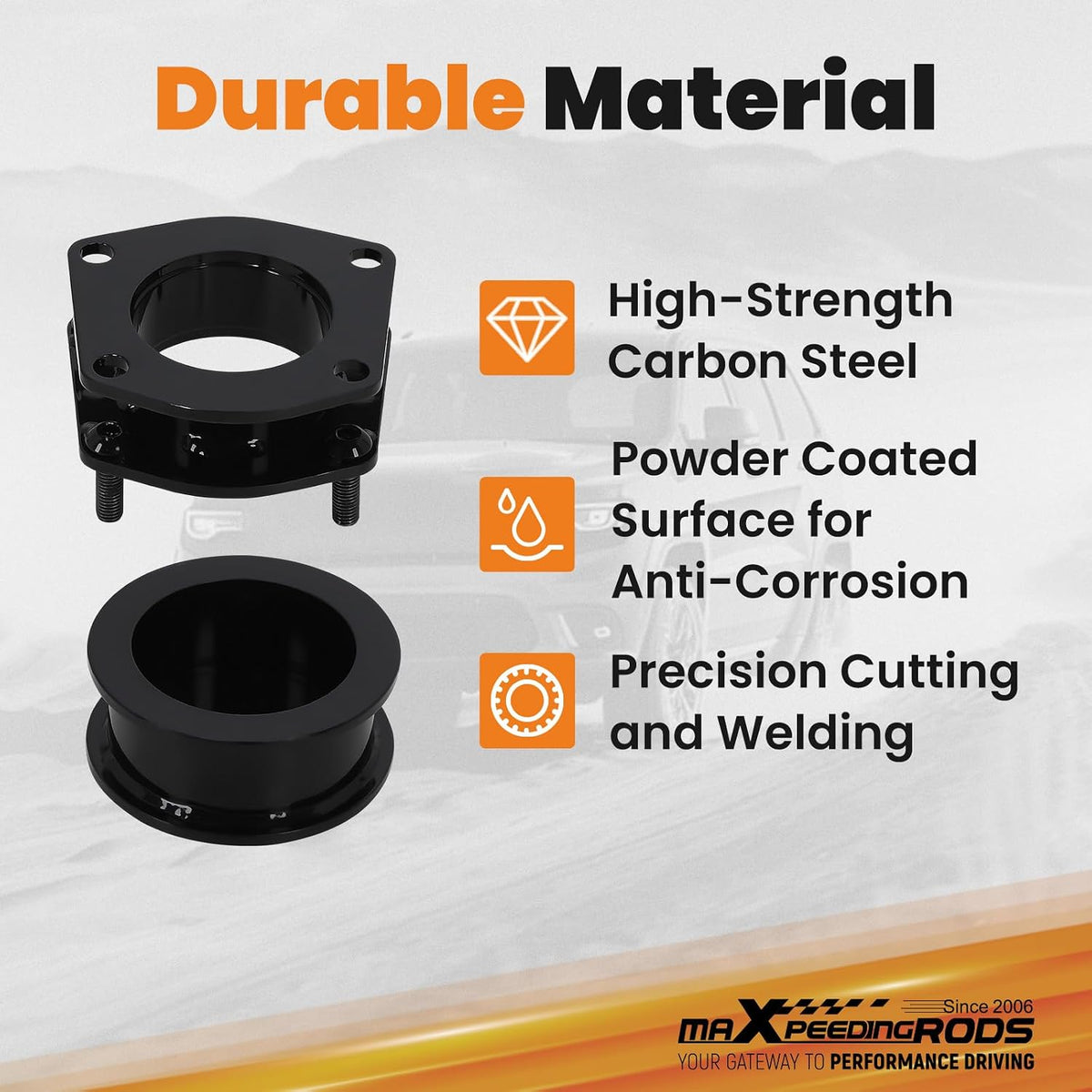 maXpeedingrods 2" Lift Kit for Jeep Grand Cherokee WK Commander XK 2006-2010, Suspension Lift Spacer Kit with Longer Bolts