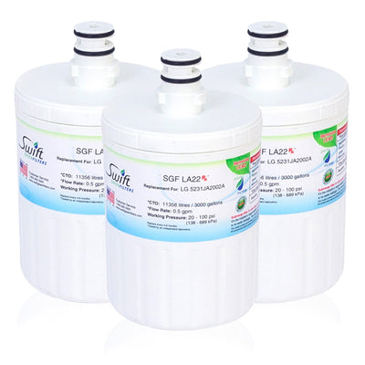 Swift Green Filters SGF-LA22 Rx Compatible Refrigerator Water Filter for LT500P, 5231JA2002A, 46-9890, EFF-6005A, Made in USA (3 Pack)