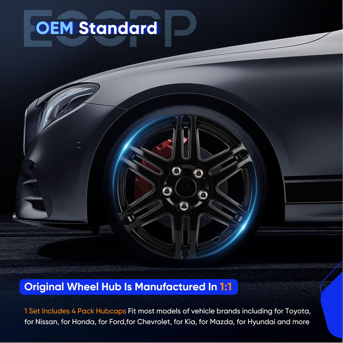 Modern & Stylish 4 Pack 14 inch Hubcap Wheel Cover premium ABS