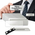 10 Pack DIY Reusable Magnetic Name Badge Holder + Clear Acrylic Cover | Customizable, Printable Magnetic Employee