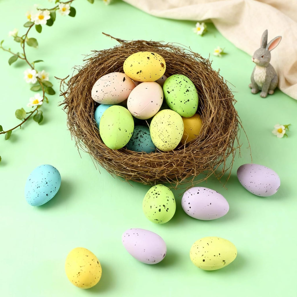 36 Pcs Easter Speckled Eggs Small Plastic Speckled Eggs Mini Decorative for DIY Crafts Easter Basket Stuffer Party