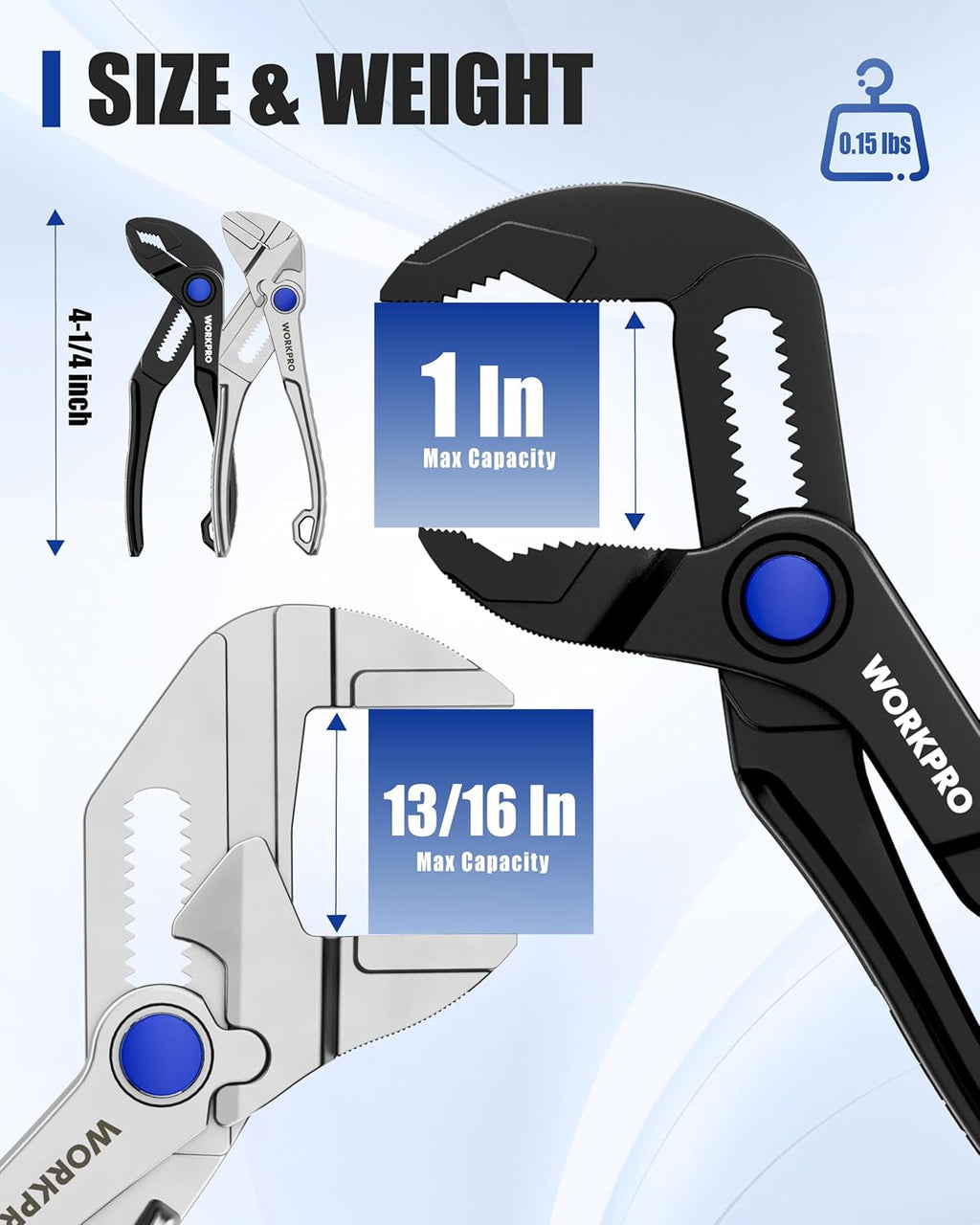 2-Piece Mini Pliers Set with Pouch, 4-Inch Water Pump Pliers & Pliers Wrench, High-Toughness Alloy Steel Mini Groove