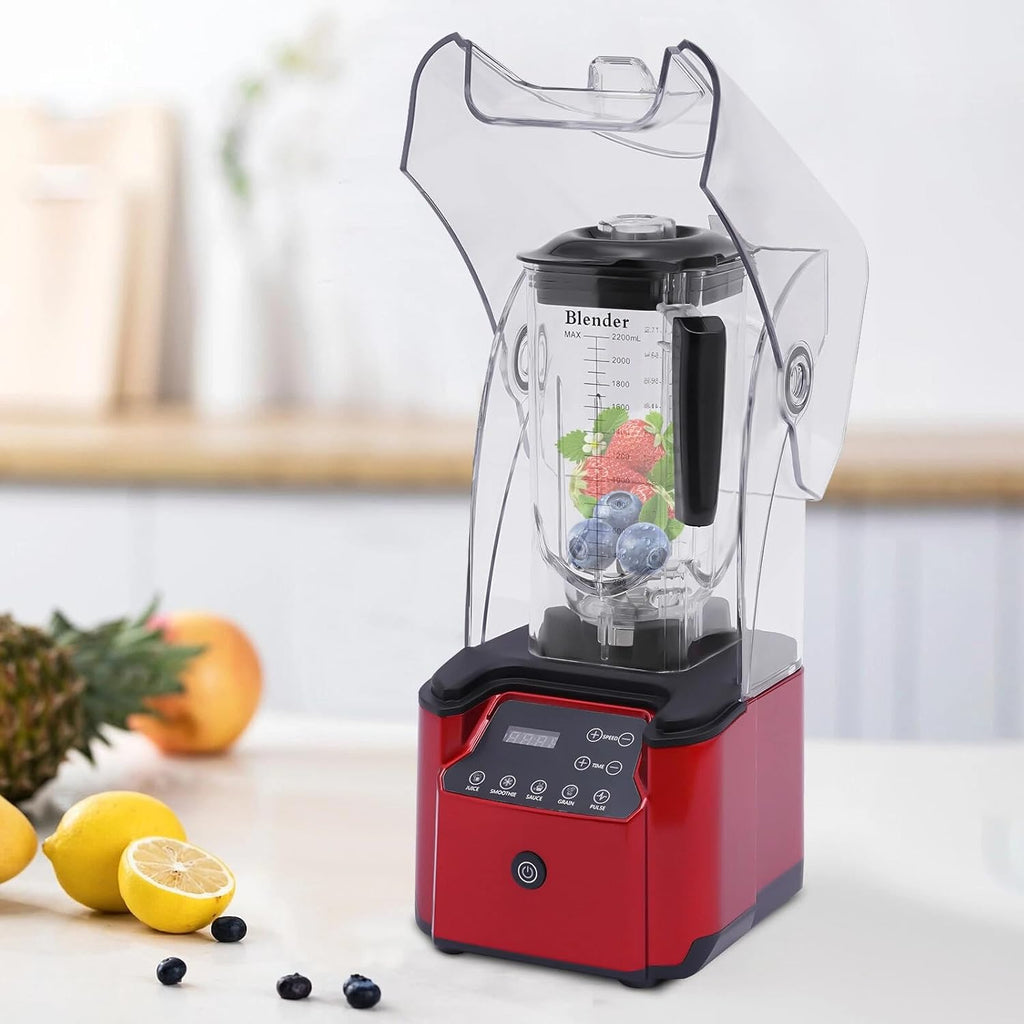Commercial Professional Blender Shield Quiet Sound Enclosure Timer Heavy Duty Stainless Steel Blade Variable Speed