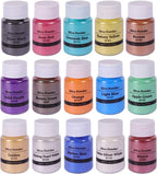15 Bottles Mica Powder Set, Epoxy Resin Dye, Pearlescent Color Pigment, Cosmetic Grade Pigment for DIY Arts, Slime
