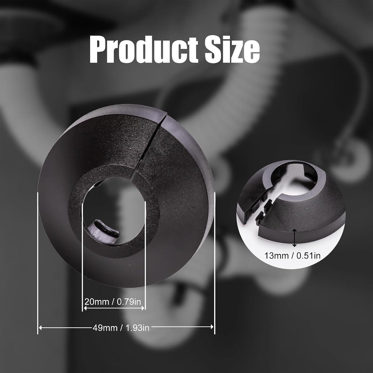 Fit 3/4 Inch Flange Water Pipe Cover Decoration 20mm Plastic PP escutcheon