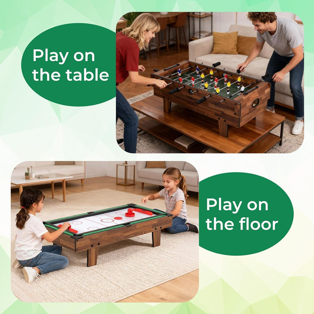 4 in 1 Multi Game Table, 32" Combo Game Table Set Includes Foosball, Pool Table, Hockey, Ping Pong Tabletops