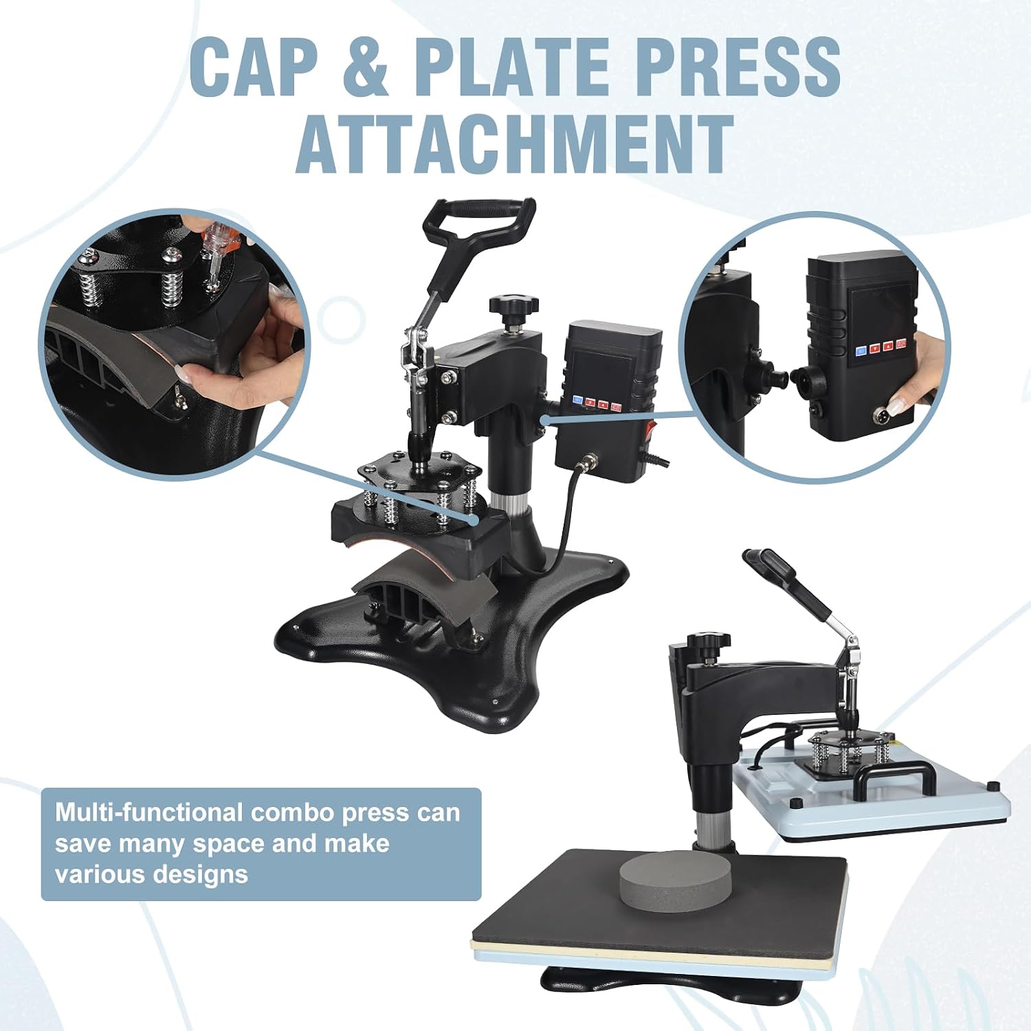 Heat Press Machine 12x15 Inch, 360° Swing Away 5 in 1 Heat Transfer Machine, Multifunctional Heat Transfer Press