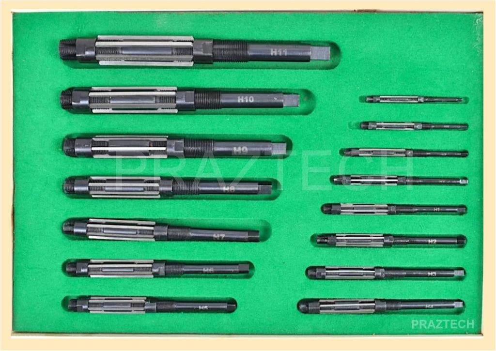 PRAZTECH Adjustable Hand Reamer Set HV-H11 : 1/4” - 1-1/16" | HCS | Workshop Cutting Tool