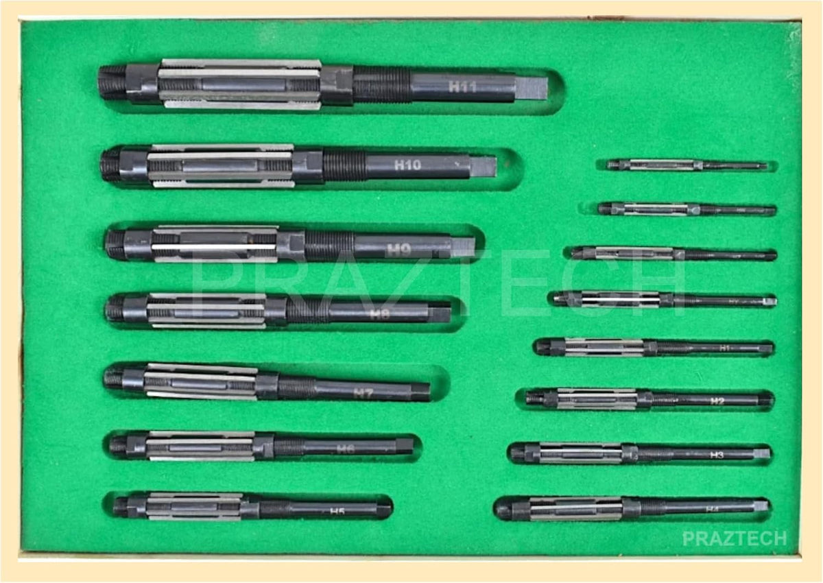 PRAZTECH Adjustable Hand Reamer Set HV-H11 : 1/4” - 1-1/16" | HCS | Workshop Cutting Tool