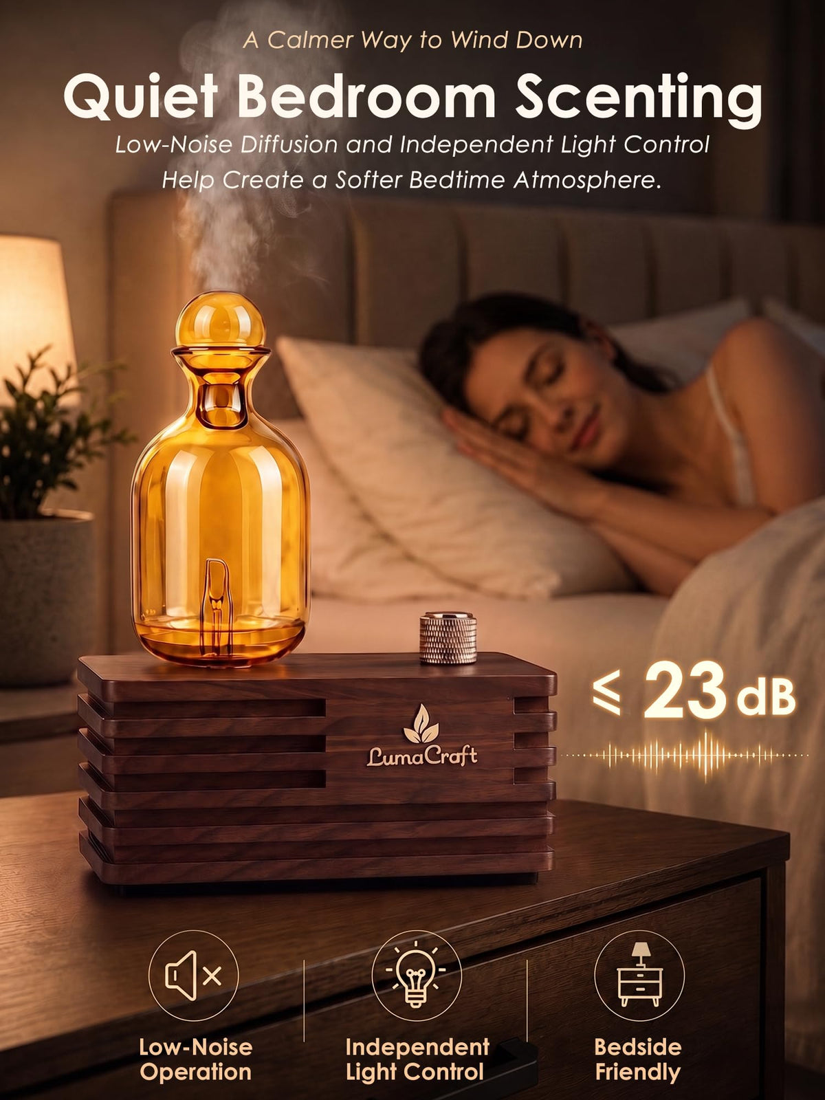 Waterless Essential Oil Diffuser for Home with 3 Oils, 4 Modes