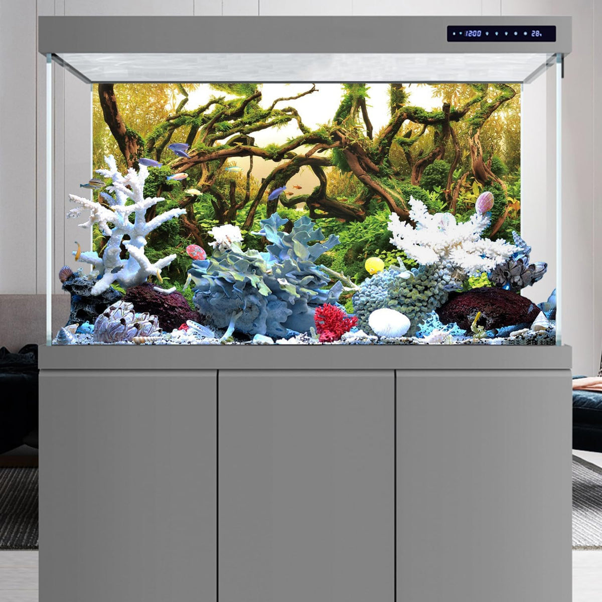 48x24 in Branches Aquarium Backdrop Aquatic Plant Fish Tank Background