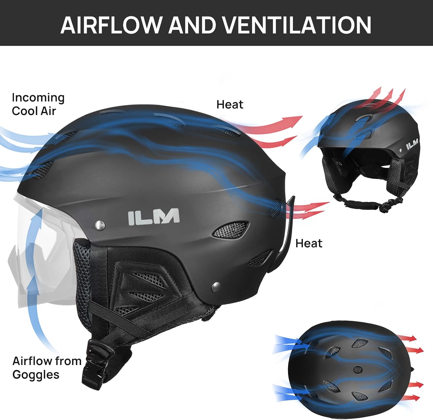 Ski & Snowboard Helmet for Adult Men Women, Youth & Kids Snow Sports Snowboarding Helmets Goggles Compatible Model S1-17