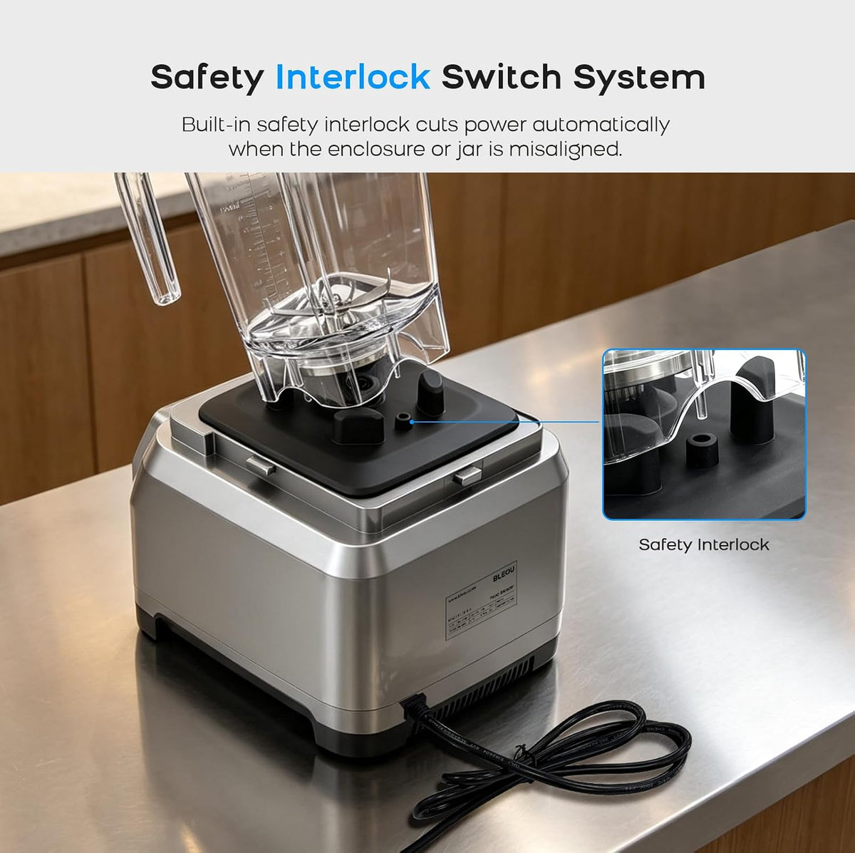 1680W Commercial Blender with Sound Shield & Self-Cleaning