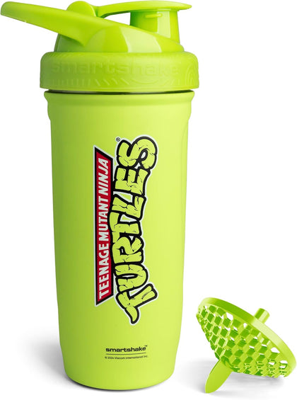 TMNT Reforce Stainless Steel Protein Shaker Bottle - Non Insulated Unisex Gym Bottle | Metal Shaker Bottles - 900 ml