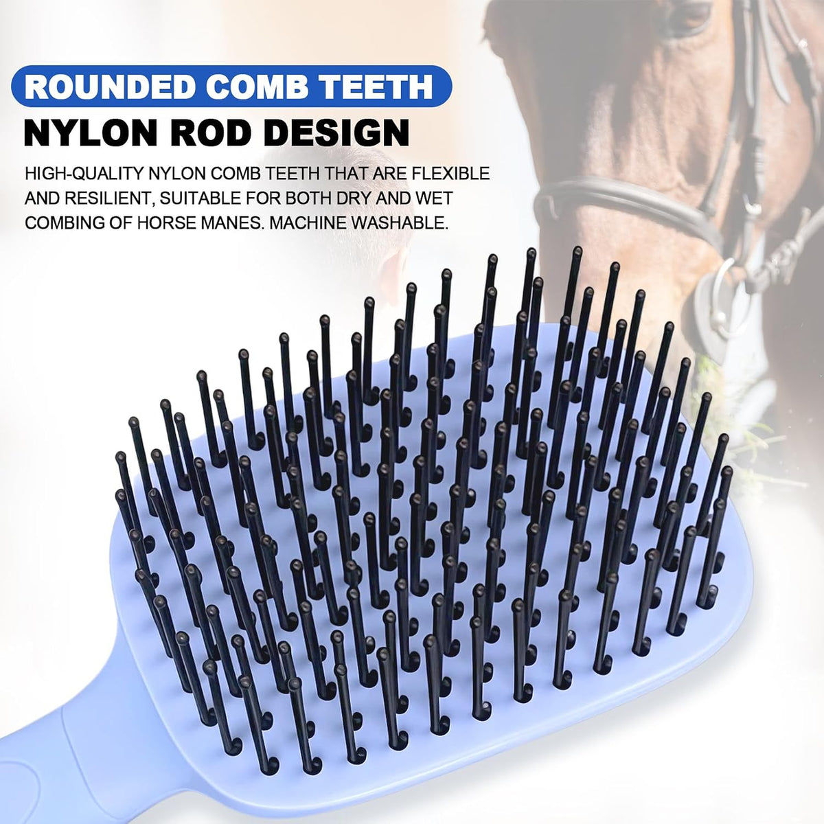 Blue Horse Mane&Tail Comb Horse Grooming Brush 8.62in/21.9cm