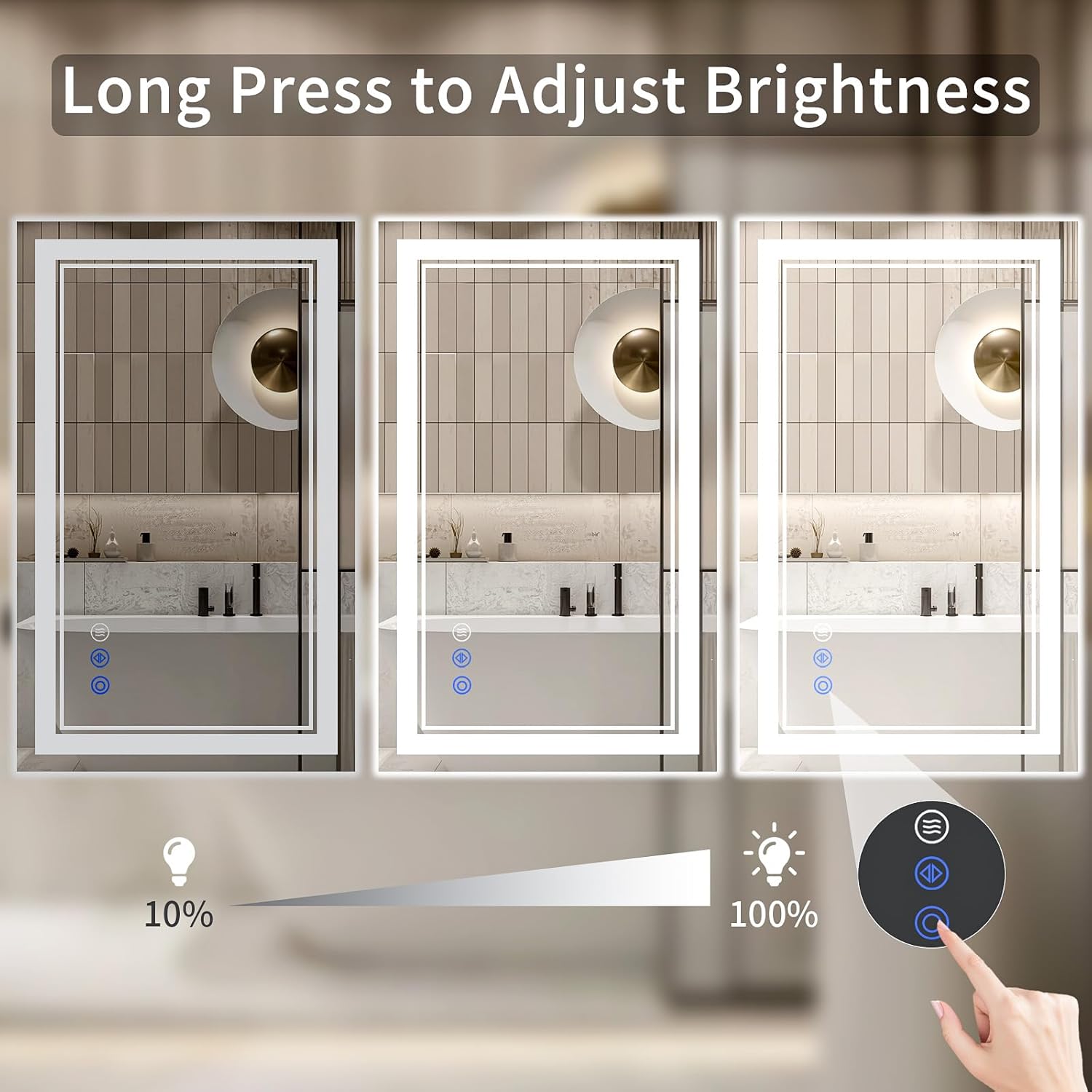 30"x32" LED Bathroom Mirror with Lights, Anti-Fog, Backlit + Front Lit, Dimmable, Led Vanity Mirror for Wall, Lighted