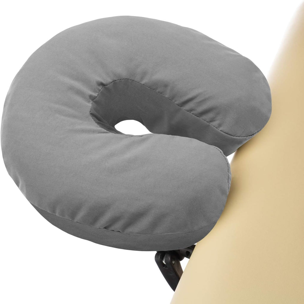 4-Pack Premium Microfiber Face Cradle Covers - Ultra Soft Fitted Massage Table Cradle Cover - Gray