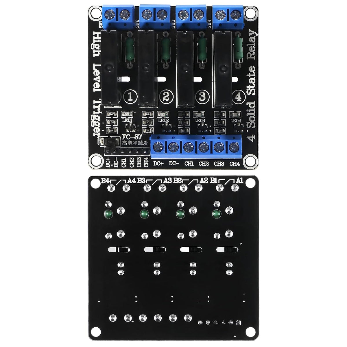 2pcs 5V 4 Channel 2A Solid State Relay Module High Level Trigger Mini Durable DIY Relay with Fuse(5V 4 Channel)