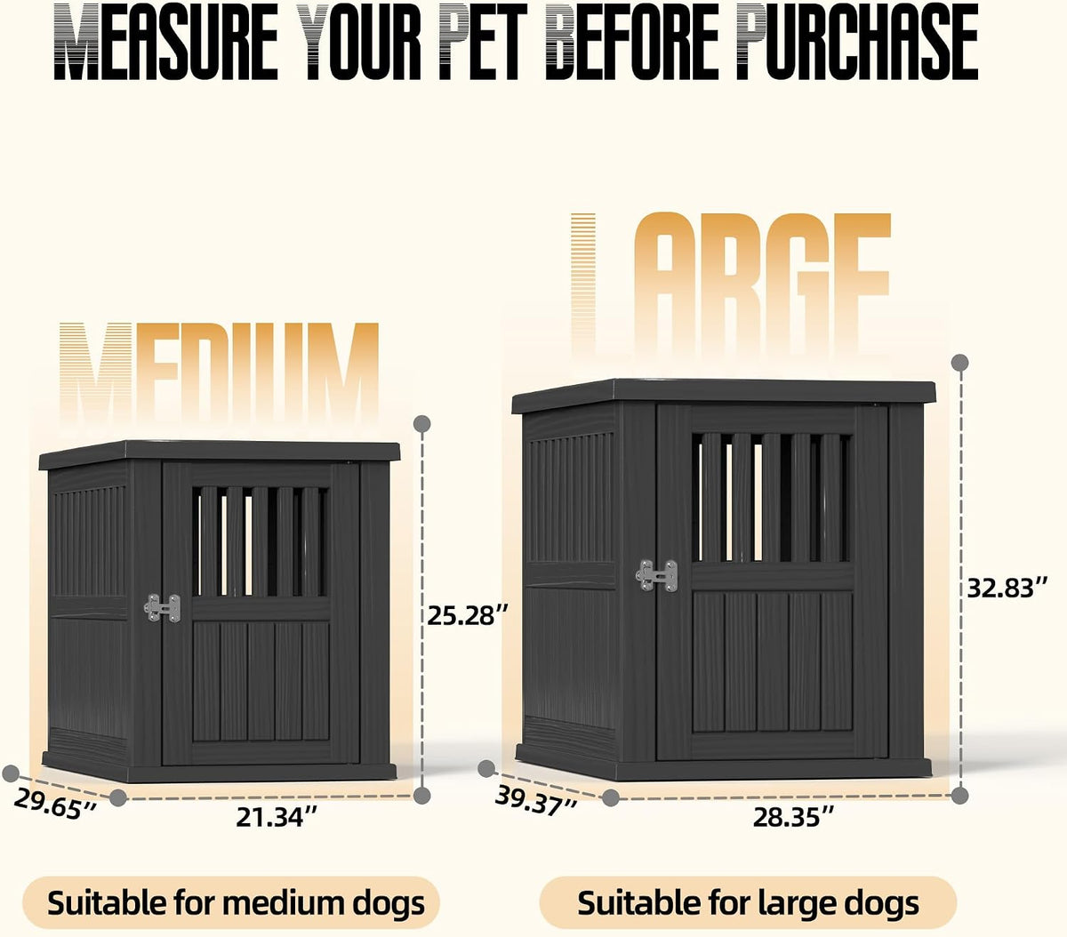 30 Inch Small Dog Crate Furniture, Black