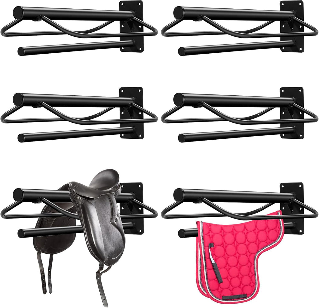 6 Pcs Wall Mount Saddle Rack Stand with Pad Bar