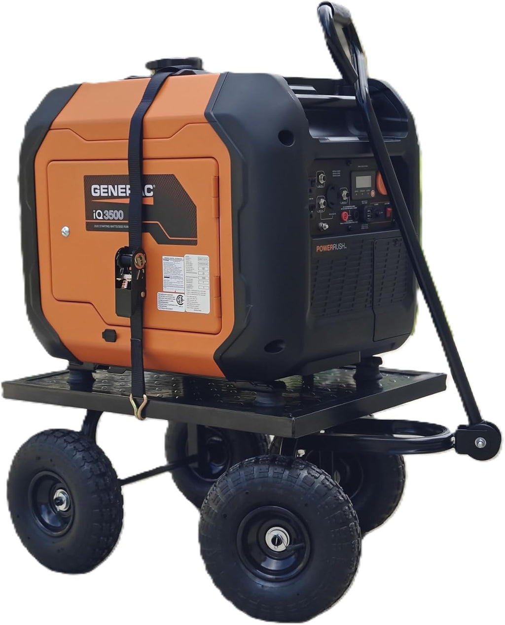 Universal Generator Wheel Kit Cart with 10-Inch Pneumatic Wheels, Black Steel, Compatible with Honda EU3000is
