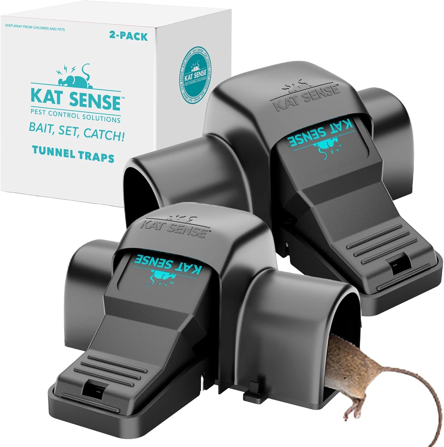 Covered Rat Trap & Chipmunk Trap, Prevents Accidental Triggering with Tunnel Design, Quick Action Pest Control