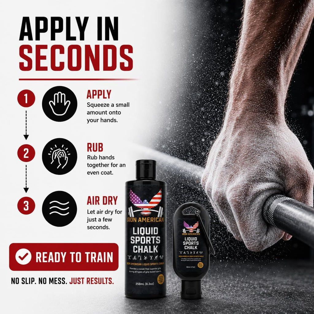 Liquid Chalk - No-Mess Long-Lasting Grip Chalk for Weightlifting, Gymnastics, Rock Climbing, and Fitness Training