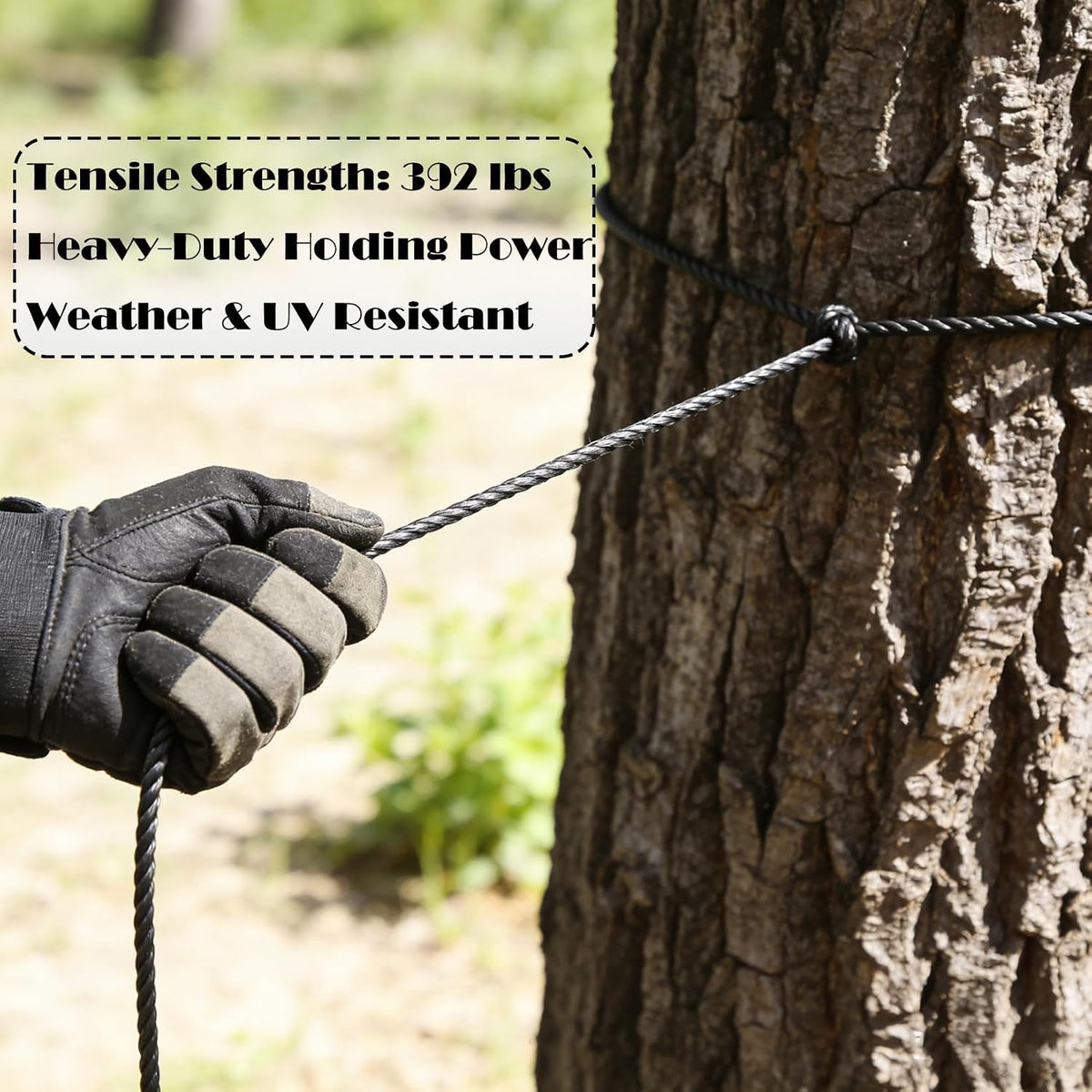 Black Nylon Twine 3mm 200ft UV Resistant Low Stretch Garden Camping Twisted